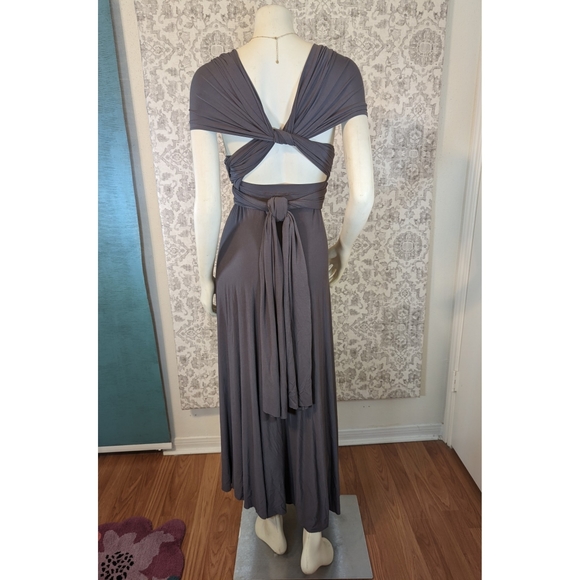 Lulus Multiway Tricks of the Trade Dark Grey Convertible Maxi Dress XS - Picture 7 of 14